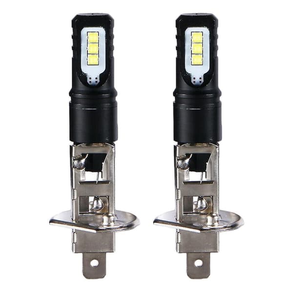 2x H1 6000k Super Bright White 6000lm DRL LED Strålkastarlampa Kit Helljus
