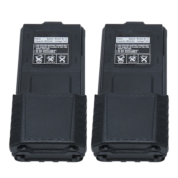 2 stk. Walkie Talkie Li Ion Batteri 3800mAh Erstatning 2-veis Radio Batteri for BAOFENG BF UV5R 5RA 5RB 5RC 5RD 5RO 5RE