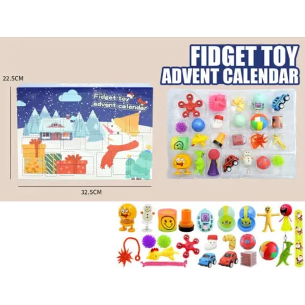 Fidget Kalender Adventslegetøj Julelegetøj Jule Nedtællingskalender DIY Charm Armbåndsfremstillingskit Gave Sanse Legetøj til Børn A06