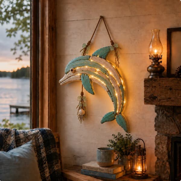 Opplyst Kystfisk Veggdekorasjon Nautisk Hjemmedekorasjon octopus No light