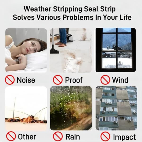 Self-adhesive sealing strip for doors and windows, 0.35\" wide x 0.2\" (10 m/thick - grey)