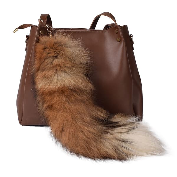 40 cm long therian fox tails with clasp, soft fluffy fox tail keychain, hanging fox tail for handbag backpack A