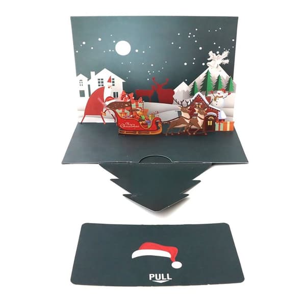 (ee)3D Joulukortti Pop-Up Postikortti 3 3 3 3