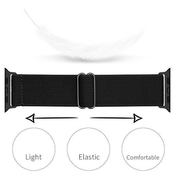Elastisk nylonrem Apple Watch Series 11 46mm Sort