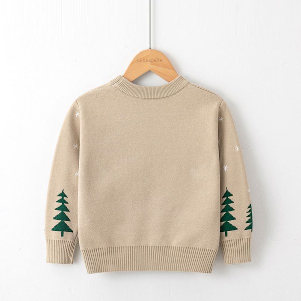 Julegenser Barneklær Langermet Skjorte Strikket Genser Cardigan Juleantrekk Snødress Småbarn Baby Vår Hjort Topper for Vinter