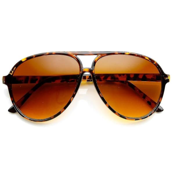 Retro 80'er Vintage Blå Blokerende XL Store Plastik Aviator Solbriller Aike{EE}