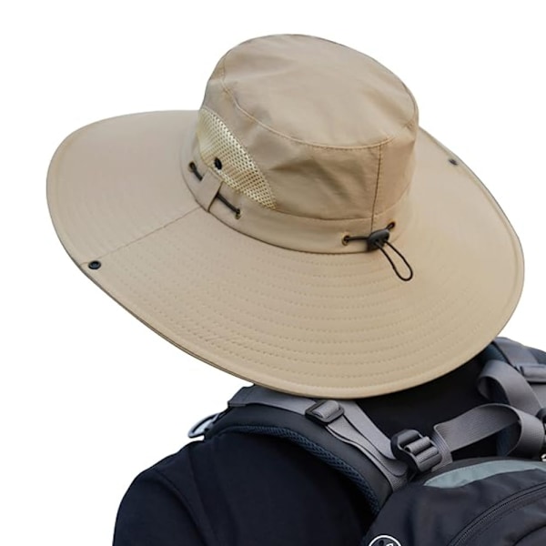 Solhatt Anti-UV UPF 50+ Utomhus Fiskehatt Bredbrättad Fiske (Beige){ee} B