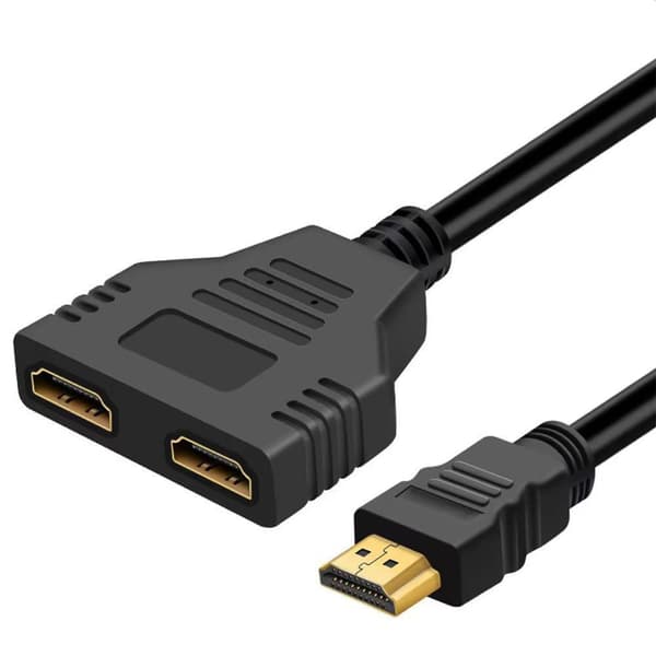 Dual Screen HDTV Splitter 1080P 1 Input 2 Outputs Switch Perfect for TV