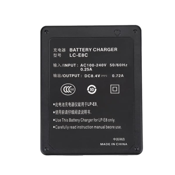 Eiffel Batteriladdare för Canon LP-E8 EOS 550D - 600D - 650D - 700D EU-kontakt