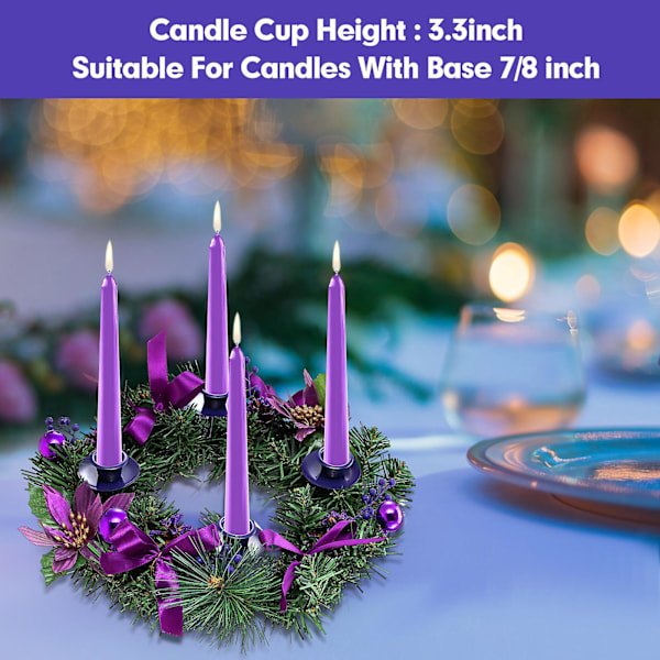 Adventsljusstake, Lila Band, Advent Menorah Juldekoration För Hemkyrka