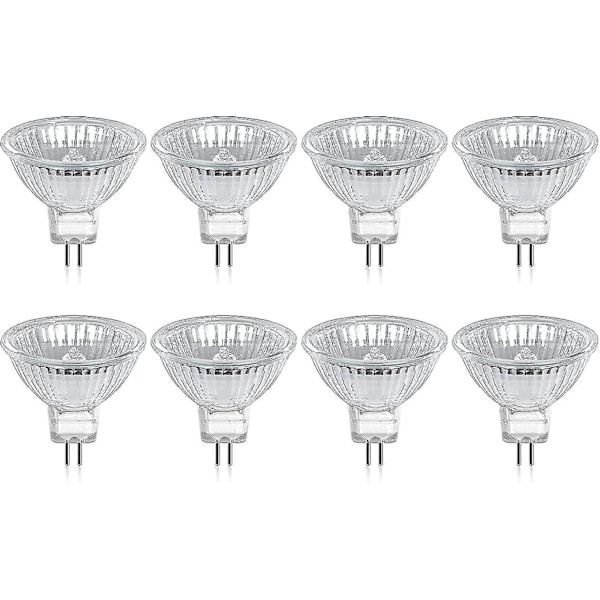 Halogenpære Gu5.3 Mr16 35w 12v Varmhvit 2800k Dimbar, Glass Overcap 400 Lumen 2-Pinners Erstatningspære, 8-pakning Cisea