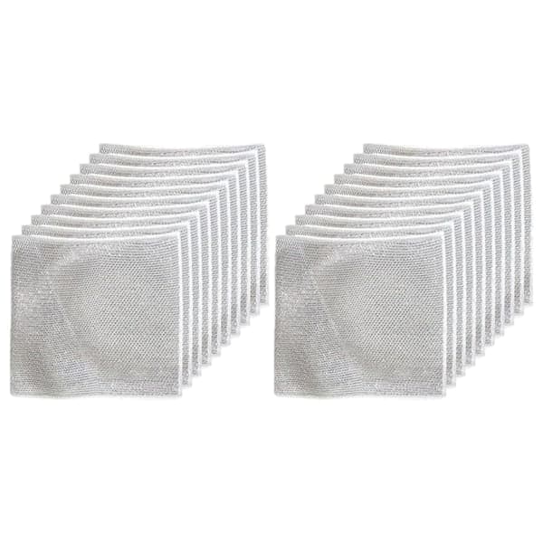 20x Grå Multifunksjonelle Metalltrådvaskekluter Premium Nylon