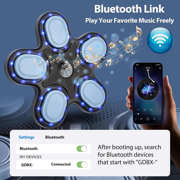 Boxningssäck med Bluetooth-högtalare, musiktimer, sandsäck, väggmontering, träning för vuxna och barn