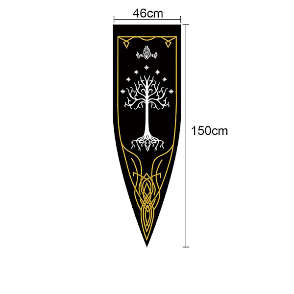 46x150cm Medeltida Kungariket Rohan Gondor Häst Träd Banner Flagga Väggdekoration Hem Sovsal Vardagsrum Vimpel Flagga Burgees Dekor F