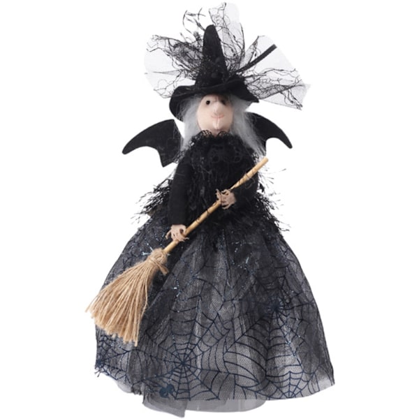 Halloween Slør Heks med Edderkoppnett Skjørt Dukke Halloween Skrivebordsdekorasjon Festdekorasjon Spøkelseshusrekvisitter