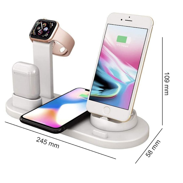 4-i-1 Laddare Multi-Enhet Trådlös Laddningsdocka 3-i-1 Roterande Plugg Multi-Enhet Laddare för Apple Produkt iPhone Se 2020/11/11{EE}