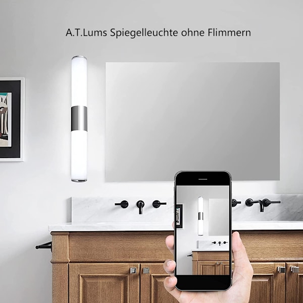 LED spegellampa 40 cm z16 W badrumsspegellampa, neutralvit, som väggbelysning för badrum