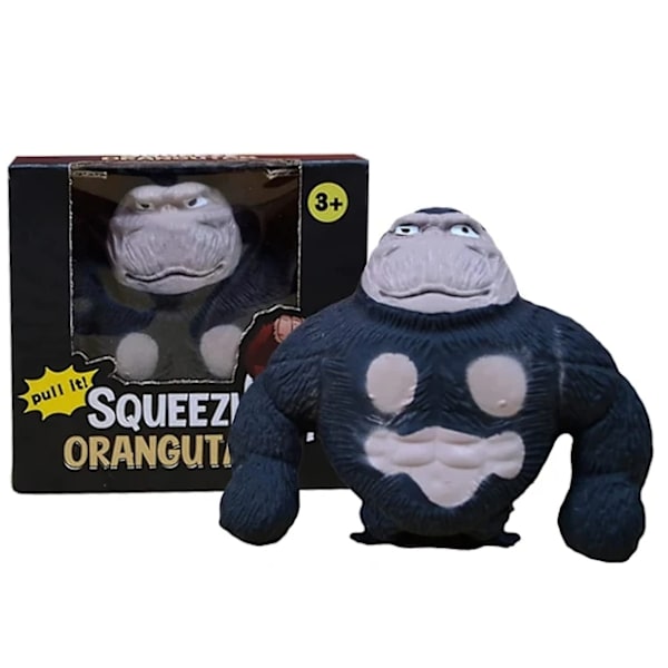 Stretchiga Apleksleksaker, Stressreducerande Sensorisk King Kong Leksaksfigurer, Stressreducerande Gorillaleksaker Present till Barn och Vuxna Svart Black