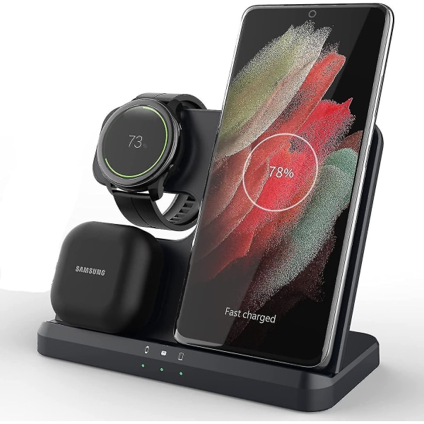 Laddare sans fil kompatibel med Samsung Galaxy Watch, station de charge 15w för Galaxy Z Fold 4