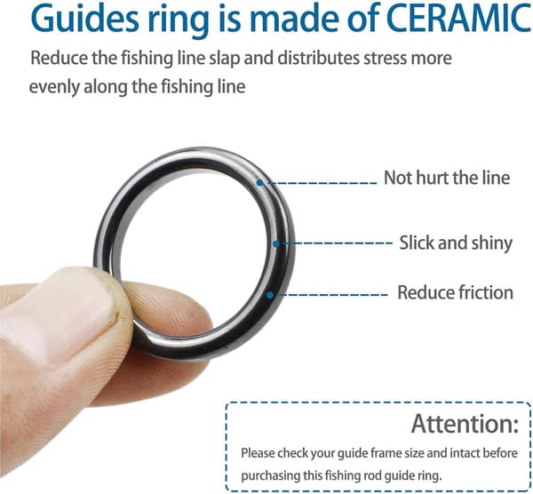 Ceramic Guide Replacement - Fishing Rod Guide Replacement - 11 Sizes Rod Ceramic Guide Rings, Fishing Rod Guide Replacement