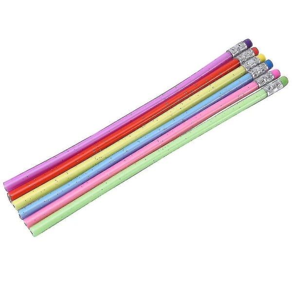 60 delar böjbar penna Flexibel böjlig mjuk penna med suddgummi, färgglad