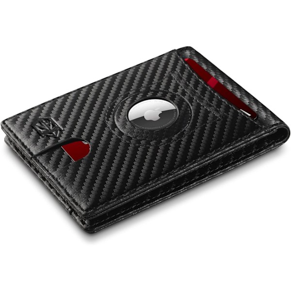 Airtag Lommebok Herre Slank RFID-blokkerende Skinnlommebok med Pengeseddelklype Air Tag Lommebok Kortholder Todelt Gave til Menn