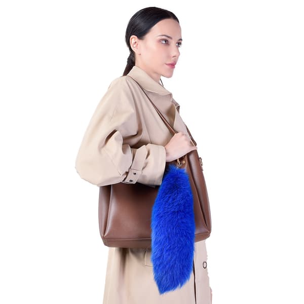 40 cm long therian fox tails with clasp, soft fluffy fox tail keychain, hanging fox tail for handbag backpack A