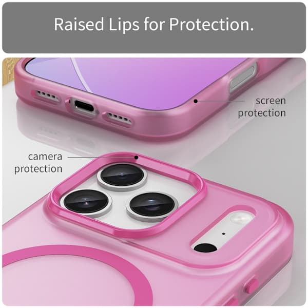 iPhone 17 Pro Deksel MagSafe Hybrid Matt Rosa