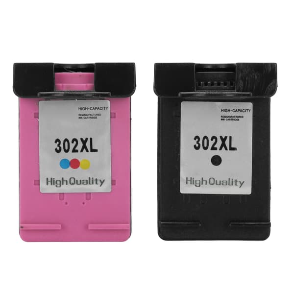 2 pcs 302XL Ink Cartridge High Density Sponge Durable ABS Compatible with HP Envy Officejet Printers