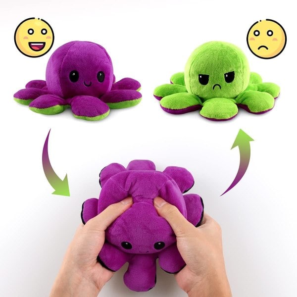 Galaxy Kääntyvä Oktopus-Pehmolelu Lapsille (Violetti & Musta) 1 kpl