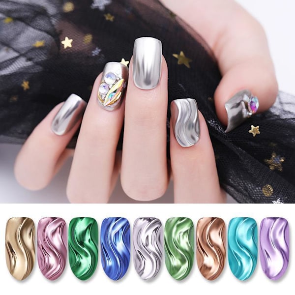 15 burkar krompläterat nagelpulver metall spegeleffekt holografisk aurora kameleont pigment 1g/burk nagelgelpolering sjöjungfru enhörning doppningspulver