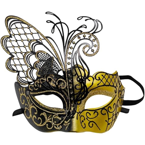 Mystisk Halloween Sommerfugl metal venetiansk maske. Velegnet til kvinders sexede kostumebal, maskerade, karnevalsfest, jul påske