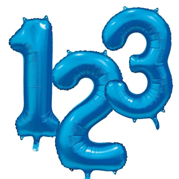 Ballon Ciffer 3 Blå 86 cm Blå blue