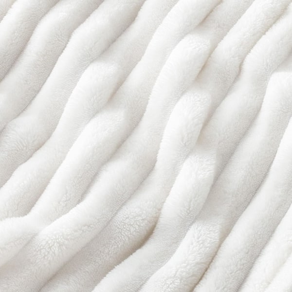 Bedsure Vit Pläd för Soffa - Supersoft Mysig Pläd för Kvinnor, Söt Liten Fleecepläd för Flickor, 50x60 Tum