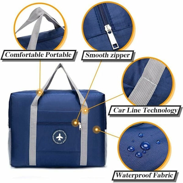 Håndbagage 44 x 35 x 15 (under 45 x 36 x 20) Foldbar Letvægts Kuffert Hånd[ee]