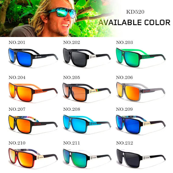 2024 Mode KDEAM Brand Design UV400 Sport Polariserede Firkantede Shades Solbriller Unisex Coating Briller Gafas de sol til Sport{EE}
