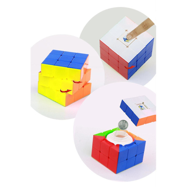 Yuxin Profesjonell 3x3x3 Skattekiste Magisk Cube Speed ​​Puzzle 3x3 Overraskelseskube Pedagogiske Leker Gaver 66mm (Dekalfri)