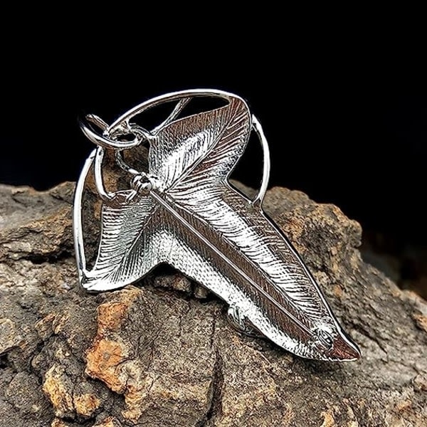 Elegant Jultomte Grön Trädblad Emalj Nål Brosch För Kvinnor Män Kostym Kedja Halsband, Sagan om Ringen Cosplay Nål Julklappar