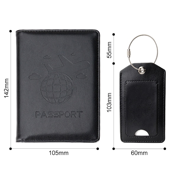Skyddande passfodral, (svart) RFID-blockerande resefodral