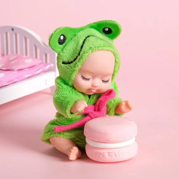 Barnleksaker vinyl reborn docka badrock docka presentförpackning liten docka ståddocka pink 11cm