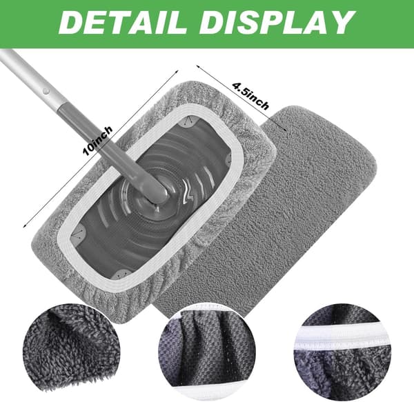 Återanvändbara moppdynor i mikrofiber, våt- och torrmoppdukar, kompatibla med Swiffer-moppar, för golvrengöring (4-pack)