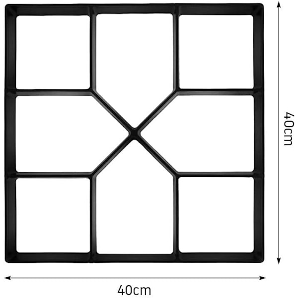 Plastform for hageganger 40×40 cm Betongform DIY-ganger Gjenbrukbar form Belegningsform for gangdesign