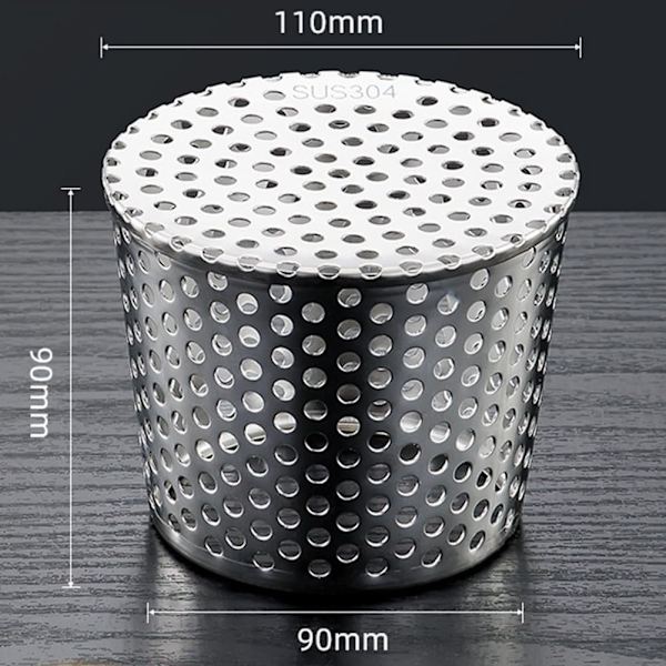 Ulkokäyttöön tarkoitettu kaivonkansi, viemärikansi, neliönmuotoinen lehtisuoja, (110 mm){ee}