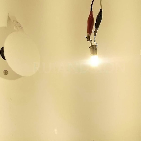 E10 LED-pære 220v 230v AC Energibesparende LED-indikatorpære 8mm Skruebase 3030 4smd LED-chipset Opgraderingspære, Varm Hvid