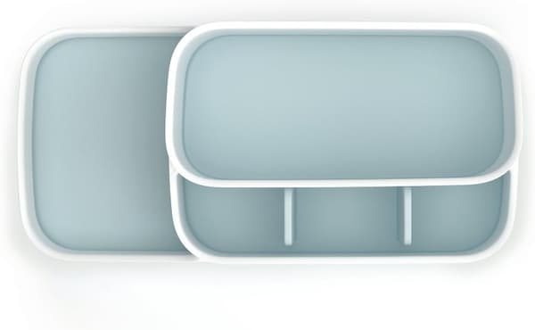 Room divider box, plastic, white/light blue, 25 x 11.5 x 11.5 cm