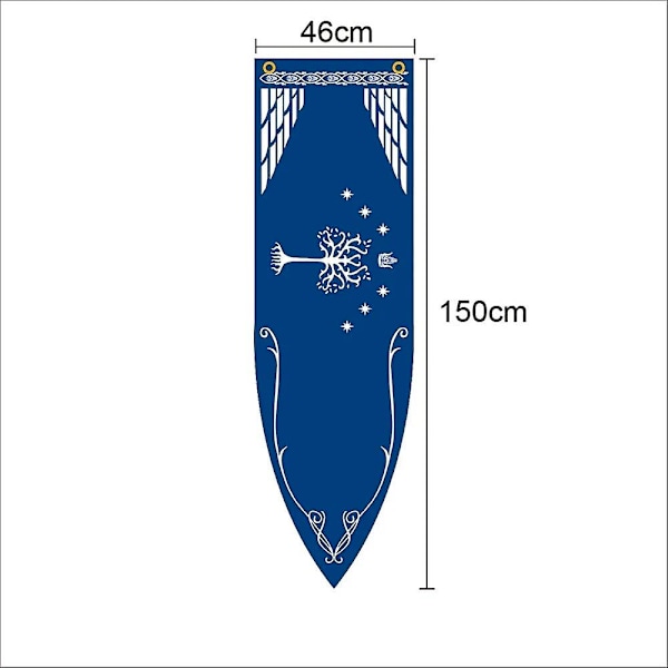 46x150cm Middelalderkongedømmet Rohan Gondor Hest Tre Banner Flagg Veggdekorasjon Hjem Hybel Stue Vimpel Flagg Burgees Dekor D