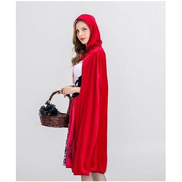 Gotisk Rödluva för kvinnor? Rödluvan Kostym Mantel med huva Jul Halloween Party Klänning med Cape Vuxen Rollspel Hög Kvalitet XL
