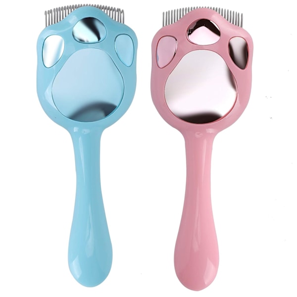 Cat Scalp Comb, Cat Hair Scalp Comb Removal Detangling Bristle Tangle Removal Comb Pet Grooming Tools for Dogs Cats (Pink and Blue)