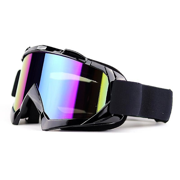 Cross Country Motorcykel Racing Briller Udendørs Ridebriller Vindtætte Briller Skibriller (sort stel hvid prik farvefilm){EE}