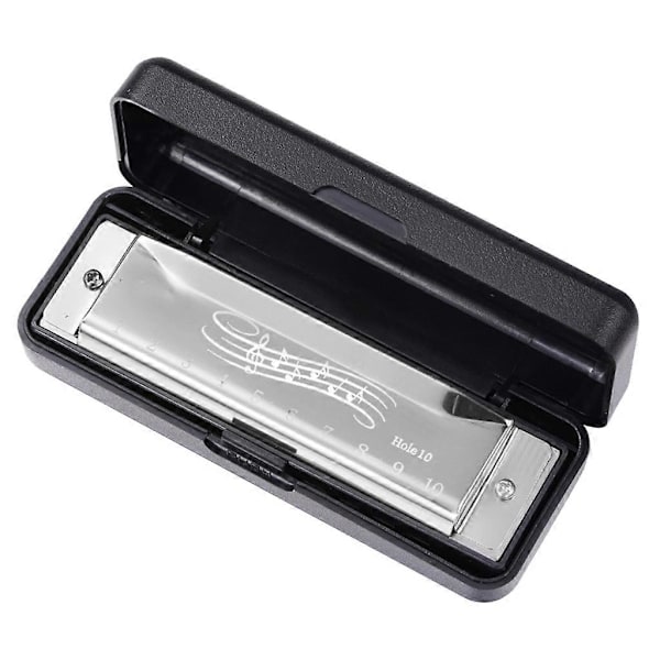 Huuliharppu C-sävyssä, 10-reikäinen Blues-Harp Diatoninen Huuliharppu 20 Ääntä Silver
